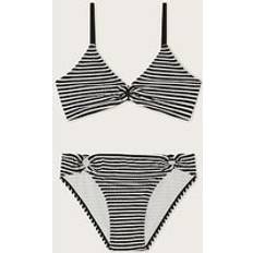 Black Bikinis Children's Clothing Monsoon Kids' Textured Stripe Bikini, Black