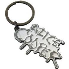 Wallets & Key Holders Alice Cooper Dripping Logo Keyring Keychain - Silver