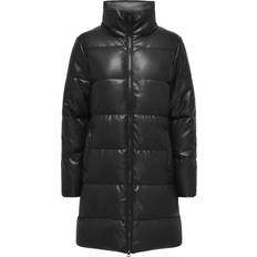 Only Frakke onlElsie Faux Leather Puffer Coat Sort