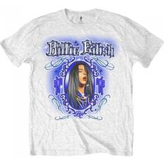 Billie Eilish Airbrush Photograph Cotton T-Shirt - Bianco