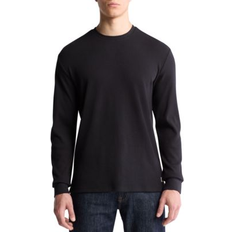 Calvin Klein Men T-shirts Calvin Klein Men's Classic-Fit Waffle-Knit Long-Sleeve T-Shirt Black Beauty