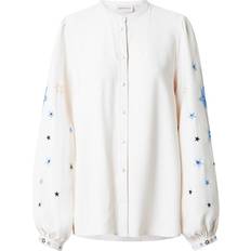 Fabienne Chapot Harry Embroidered Stars Blouse, Warm White/Blue