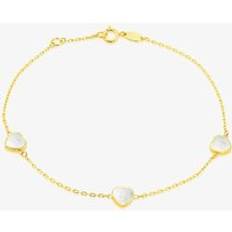 T.H.Baker 9ct Yellow Gold Mother Of Pearl Heart Bracelet 1.29.1642