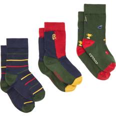 Joules Kids Eat Feet Pack Socks Multi Green 9-12Y