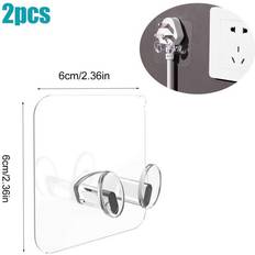 Transparent Towel Rails, Rings & Hooks Dechoicelife Transparent Hooks 6 x 6 mm 2 pcs