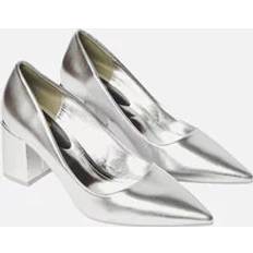 Dorothy Perkins Women's Womens/Ladies Baden Metallic Detail Block Heel Court Shoes Silver