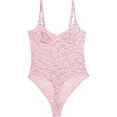 Pink Bodysuits Le Stretch Lace Wireless Bodysuit