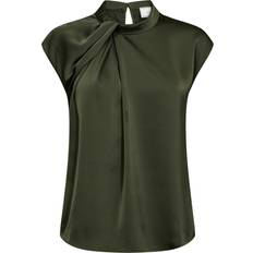 Neo Noir Fleur Drapy Satin Bluser 160990 Army