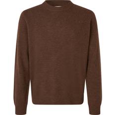 Samsøe Samsøe Hauts Samsøe Samsøe Isak Knitted Crew Neck Shirt - Chocolate Brown