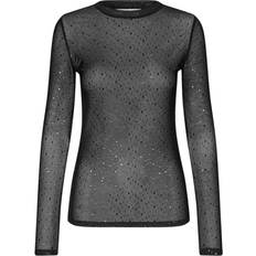 Mesh Bluser A-View Silke Foil Blouse 999 Black sort XXL/44