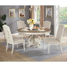 Small Tables Furniture of America Arcadia 60" Round In Antique White/Ivory Small Table