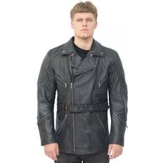 Infinity Leather Mens Cross Zip CE Armour Biker Jacket Budapest Black