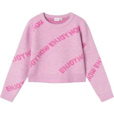 Pink Knitted Sweaters Name It Langarm Strickpullover - Lila