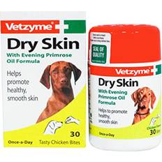 Vetzyme Dry Skin Tablets For Dogs Promotes Healthy & Smooth Primrose Oil 30 Tablets