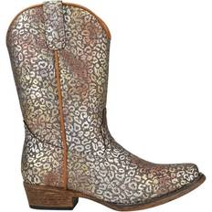 Roper Riley Glitter Leopard Snip Toe Cowboy Boots Little Kid