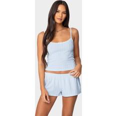 Blue Tank Tops Edikted EDIKTED Irene Pointelle Tank Top