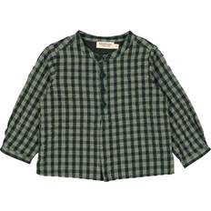 9-12M Skjortor Barnkläder MarMar Copenhagen MarMar Seersucker Gingham Dark Leaf Check Totoro Skjorta mdr/68