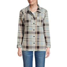 Lands' End Women Outerwear Lands' End Petite Fleece Snap Button Collared Shacket