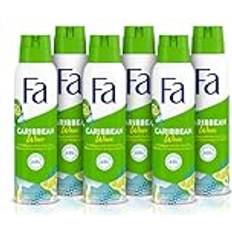 Deodorant Spray Caribbean Citroner 200 ml Förpackning Med 6 Totalt 1200 ml