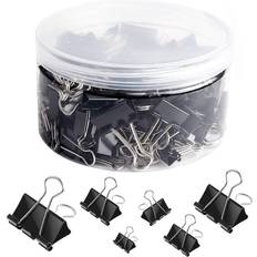 Black Paper Clips & Magnets Sannix Binder Clips Assorted Sizes 110-pack