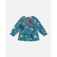 Blouses & Tunics Children's Clothing Deux par Deux Big Girls Long Sleeve Viscose Blouse Turquoise Printed Fairy Unicorn Turquoise printed fairy unicorn