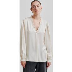 Second Female Bluser Second Female Bluse Bardi V-neck Blouse Beige