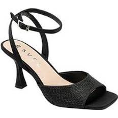 44 Højhælede sko Ravel Black Peep-Toe Block-Heel Mule Sandals