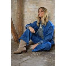 Black Colour Bukser Fiola Denim Blue
