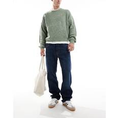 Weekday Space Jeans mit weitem, geradem Bein und gestreifter Waschung in Blau