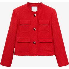 Mango Jackets Mango Tweed jacket with pockets red Woman Red