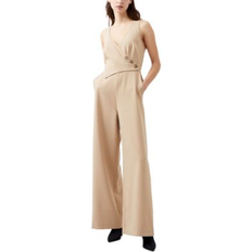 Natural - Women Jumpsuits & Overalls French Connection Azra Twill Jumpsuit Incense Brown