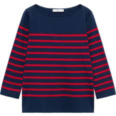 Mango Donna Abbigliamento Mango T-shirt Rayures Col Bateau Bleu Marine Foncé - Femme