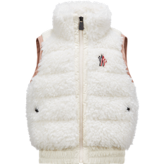 Gilets Rembourrés Moncler Enfant Girls Ivory Teddy Fleece Maglia Gilet