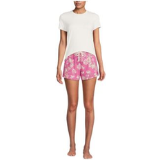 Pajamas Lands' End Women's Knit Pajama Short Set Short Sleeve T-Shirt Shorts Bright orchid linework floral XLarge