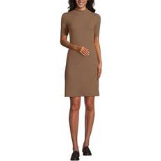 Lands' End Dresses Lands' End Knit Rib Mock Neck Above The Knee Dress