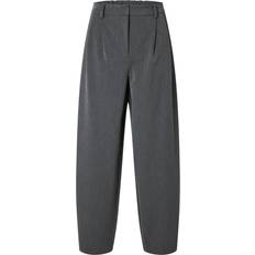 Selected Femme Tailored Barrel Fit Trousers - Dark Grey