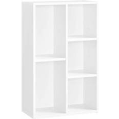 White Book Shelves Vasagle With 5 Compartments, White Book Shelf