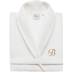 Gold - Women Robes Linum Home Personalized Unisex Gold Embroidered Turkish Cotton Waffle Weave Bathrobe Gold L/XL