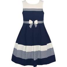 Bonnie Jean Dresses Bonnie Jean Blu Little Girls Navy White Striped Sleeveless Sailor Dress