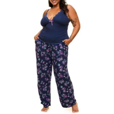 Blue - Women Pajamas Adore Me Plus Bryony Pajama Cami & Pants Set Floral blue 2X