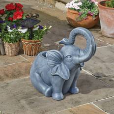 B&Q Solar Powered Elephant Fountain H52 x W32 x D50 cm - One Size