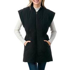 Elastane/Lycra/Spandex - Women Vests MARCUS ADLER Women's Quilted Zip Vest Black L/XL