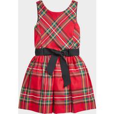 Dresses Girl's Plaid-Print Festive Bow Dress, 7-16 RED BLACK MULTI