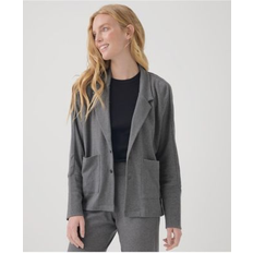 3XL - Women Blazers Women's Grey Heather Airplane Relaxed Blazer