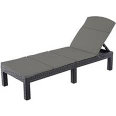 Keter Sun Beds Keter Adjustable Sun Lounger With Cushion - Graphite Grey - One Size