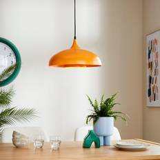 Elements Lennon 2 Tier Dome Light Tangerine Orange Pendant Lamp