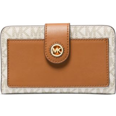 Michael Kors Charm Logo Tab Pocket Bifold Wallet - Vanilla/ac
