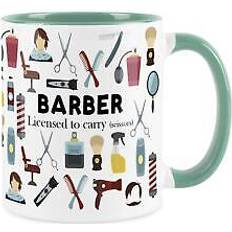 Home Barber Mug - Humourous Trades Hairdresser Funny Novelty Gift Turquoise Cup Cup & Mug