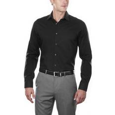 Calvin Klein Shirts Calvin Klein Steel Men's Slim-Fit Non-Iron Herringbone Dress Shirt Black 14 32/33