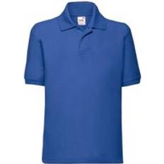 Boys Polo Shirts Fruit of the Loom Plain Pique Polo Shirt Royal 3-4 Years